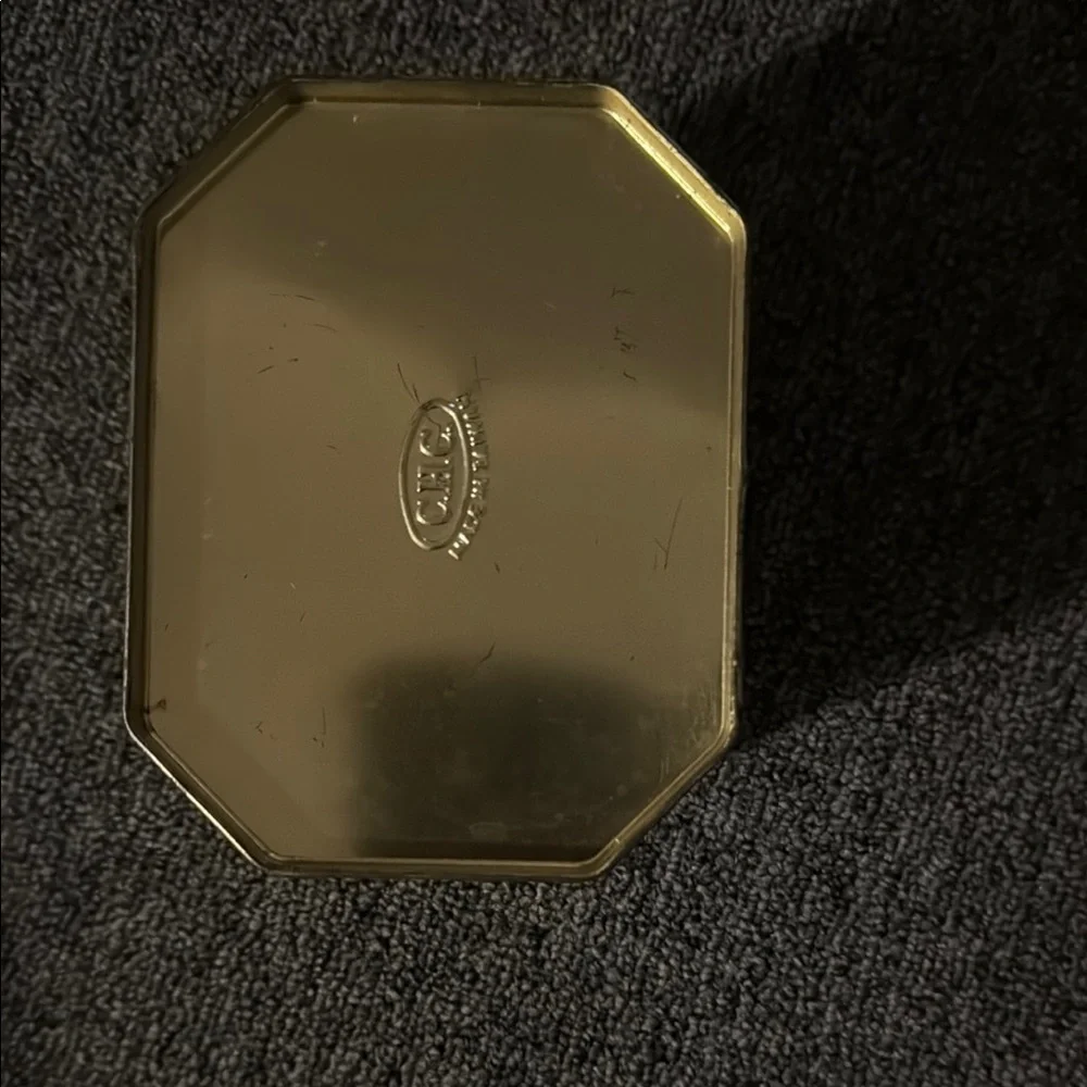 Meister Octagonal Tin Pastel Florals Gold Vintage 80s Made in Brazil - Picture 5 of 6